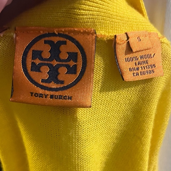 Vintage Tory Burch yellow wool sequin small cardigan - Picture 3 of 6